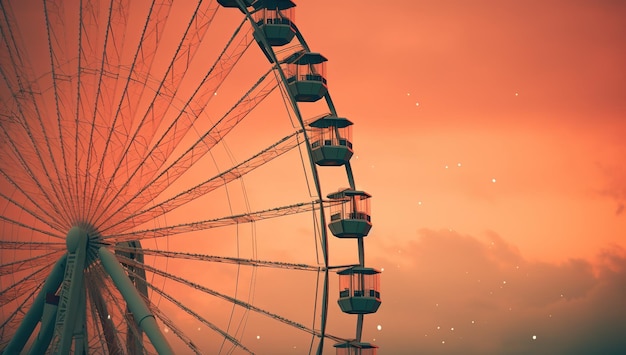 Ferris wheel without people attraction in the park