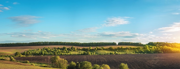 Photo fertile agricultural fields for sowing and growing crops