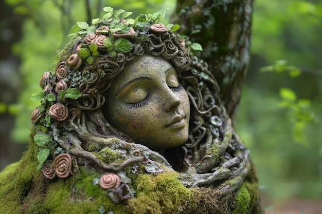 Photo fertility goddess gaia mother earth statue embodying nature and fertility