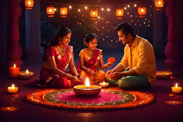 Festival of Lights Diwali Celebrations AI generated