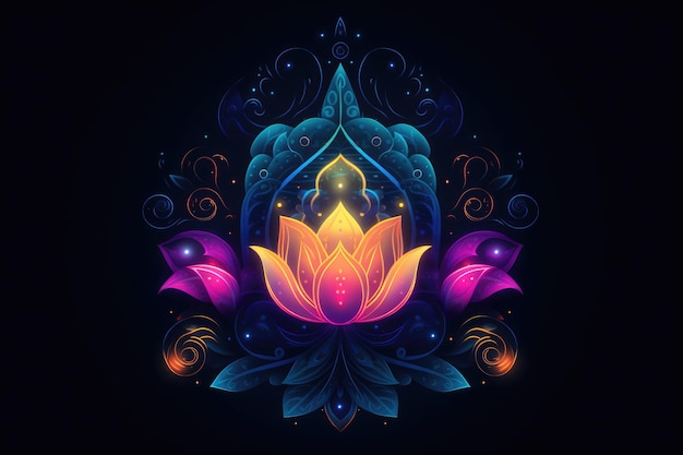 Festival of lights floral symbol generative ai