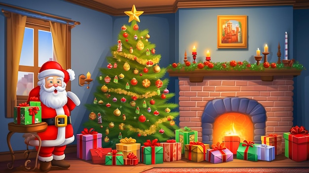 Festive 3D Cartoon Illustration Celebrating the Blessings of Christmas