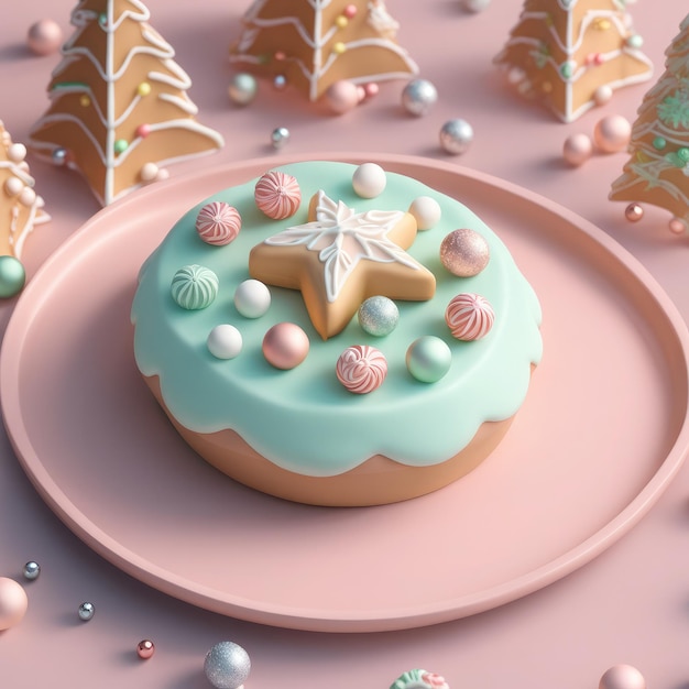 Festive 3D Christmas Treat Kawaii Pastel Pastry