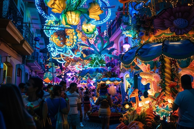 Festive atmosphere created by Rio Carnival street generative ai