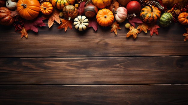 Festive autumn decorated background