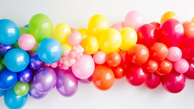 Festive background Colorful Balloons isolated on white Background Childrens party celebration