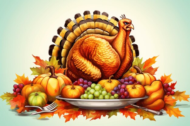 Photo festive banner with happy thanksgiving happy thank happy thanksgiving sticker image