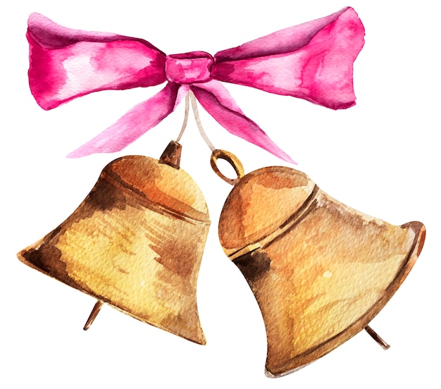 Festive bells bowknot illustration