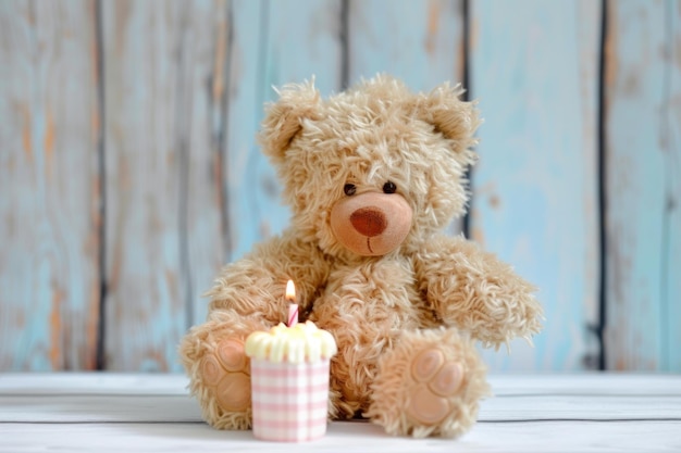 Festive Birthday teddy bear Generate Ai