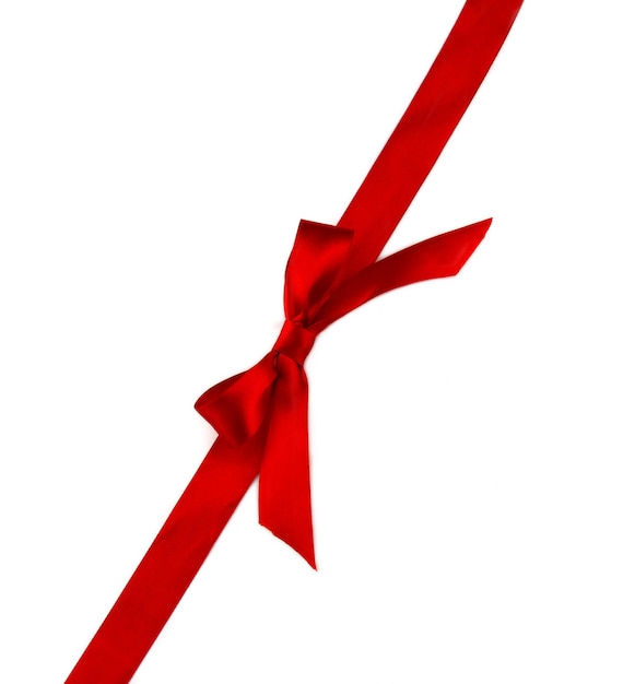 Festive bright ribbon with a bow