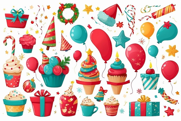 Photo festive celebration clipart set for your designs