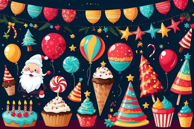 Photo festive celebration clipart set for your designs