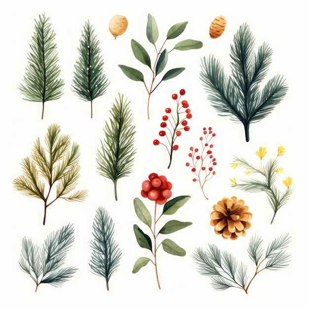 Festive Christmas Botanical Illustration