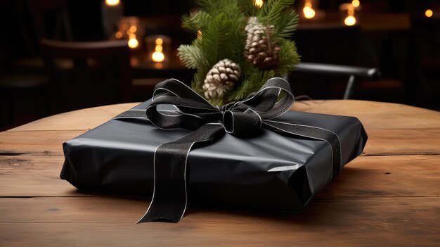 Festive christmas package black