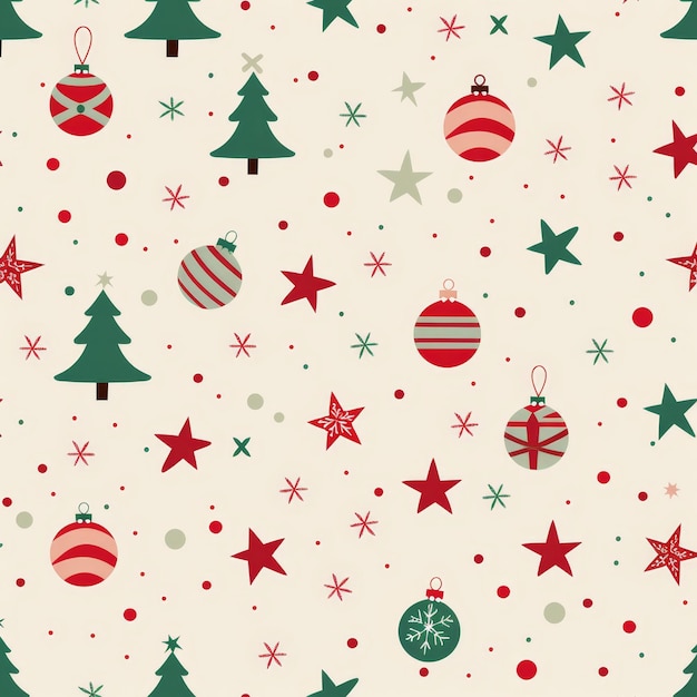 Festive christmas pattern on a solid light background perfect for seasonal design projects