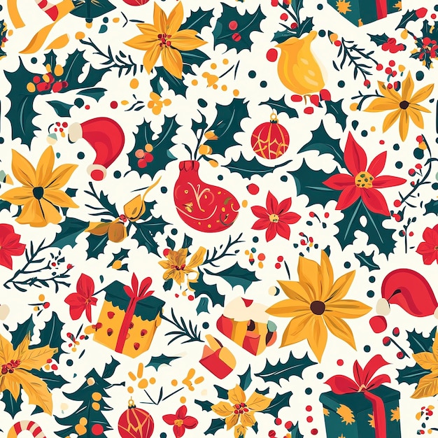 Photo festive christmas patterns collection for holiday decor and wrapping paper