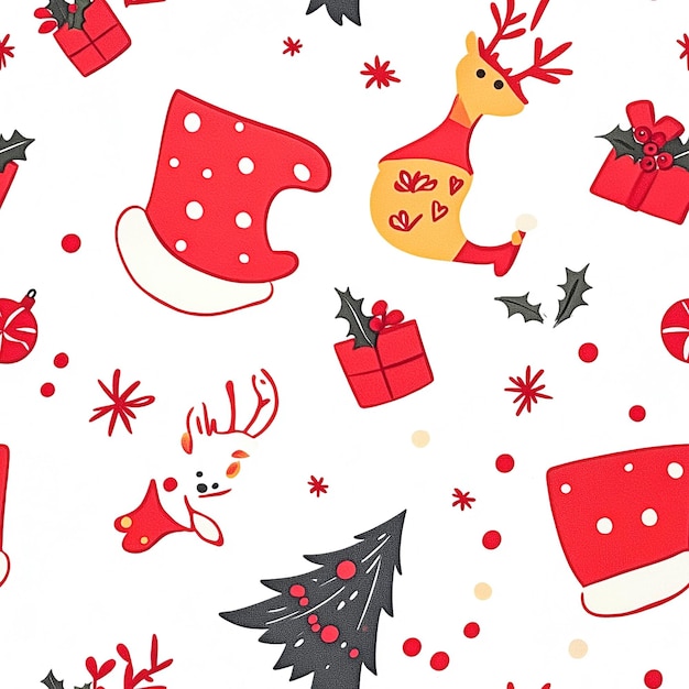 Photo festive christmas patterns collection for holiday decor and wrapping paper