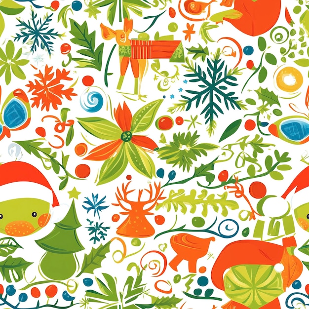 Photo festive christmas patterns collection for holiday decor and wrapping paper