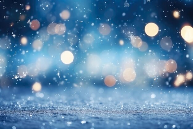 Festive Christmas Snowfall with Bokeh Lights