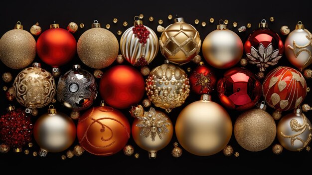 a festive collage of Christmas ornaments with sparkling lights glittering baubles