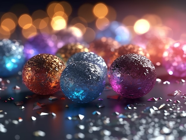 Festive colorful background with sparkles and bokeh AI