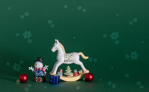 Festive composition with Christmas toys