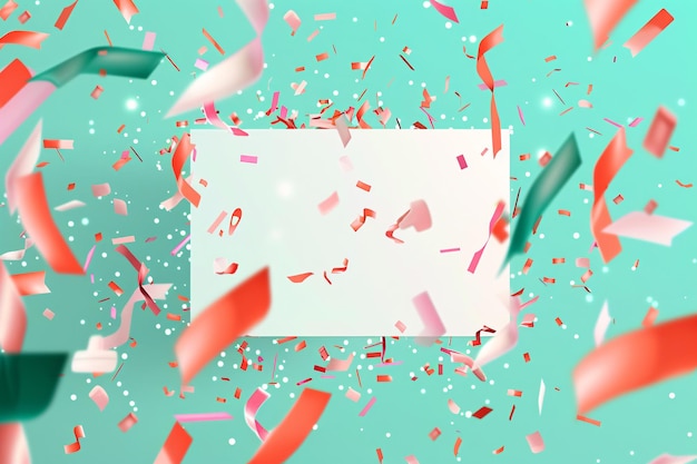 Photo festive confetti explosion mockup