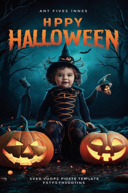 Photo a festive costume party poster with spooky themes and night fun for all