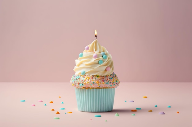 Festive cupcake background Created with generative Ai technology