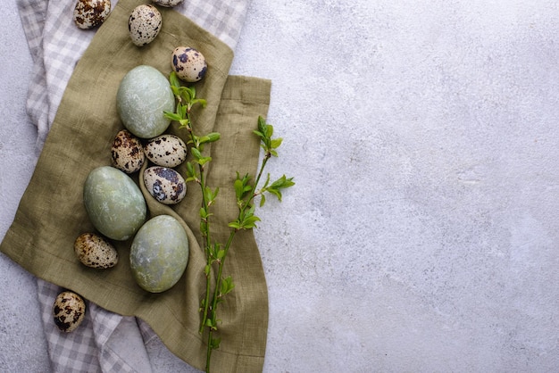 Festive Easter paintd green eggs