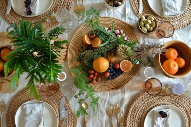 Festive eid feast table setting