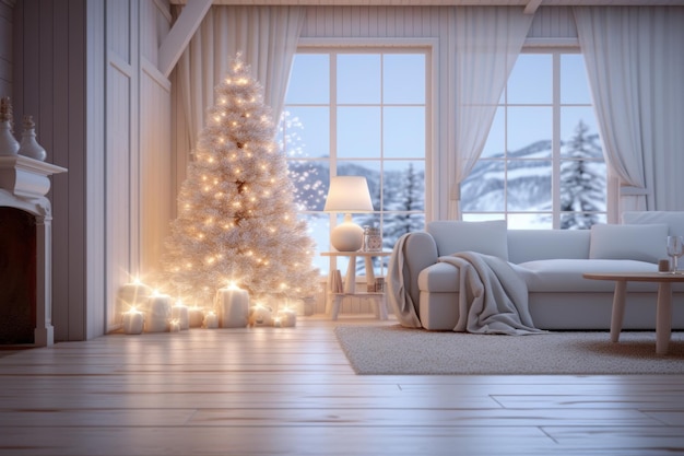 Festive Elegance A Glimpse into a Stylishly Blurred Christmas Room