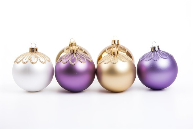 Festive Elegance Purple and Gold Christmas Ornaments