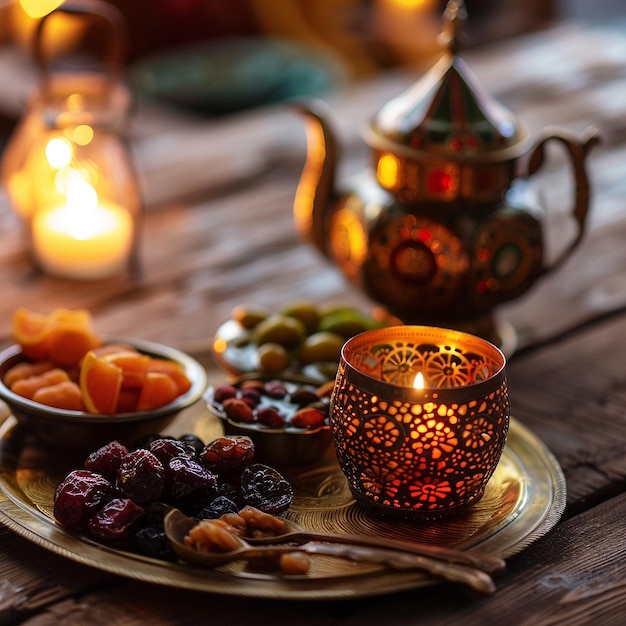 A Festive Feast Illuminated by Candlelight