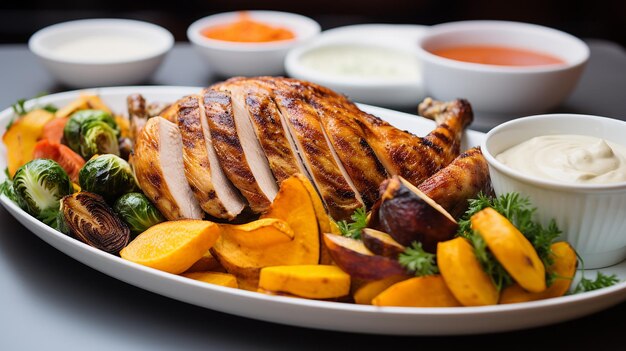 Festive Feast Roast Poultry with Sweet Potatoes and Garlic