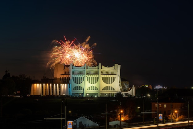 Festive fireworks in honor of Victory Day