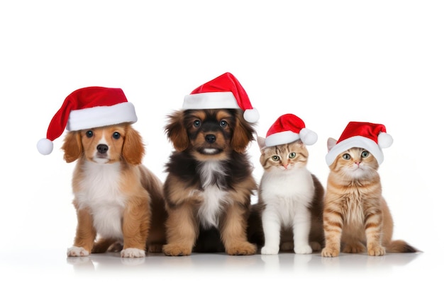 Festive Furry Friends Cats and Dogs in Christmas Costumes