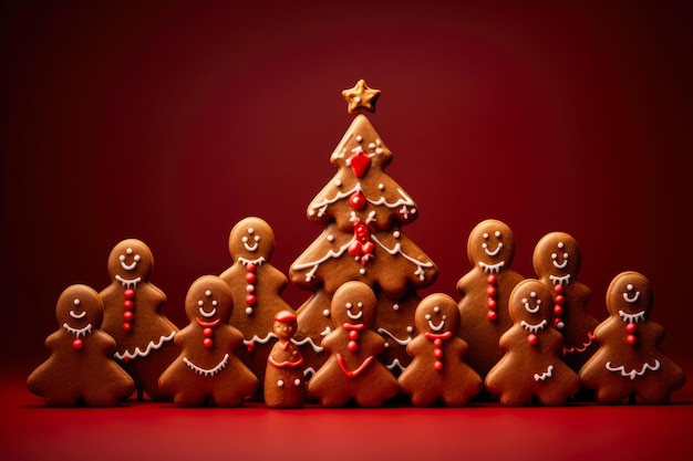 Festive Gingerbread Men Tree