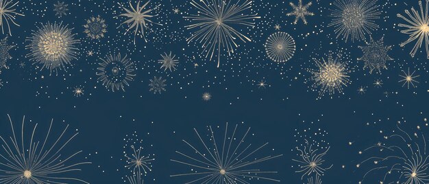 Photo festive golden fireworks display on dark blue