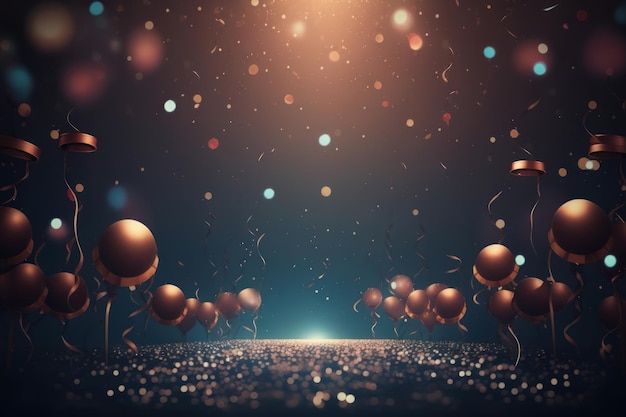 Festive graduation celebration party with balloons Illustration AI Generative