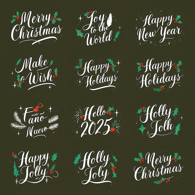 Photo festive greetings collection elegant holiday and new year phrases