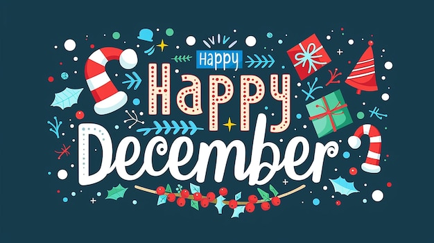 Photo festive happy december text christmas theme