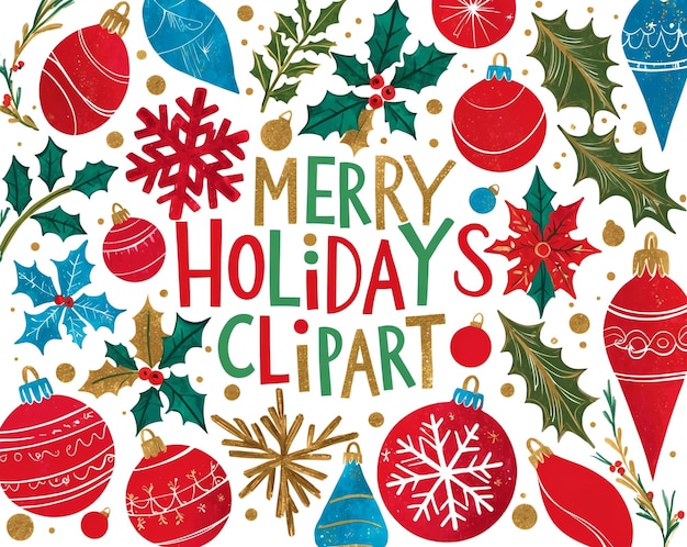 Photo festive holiday clipart collection