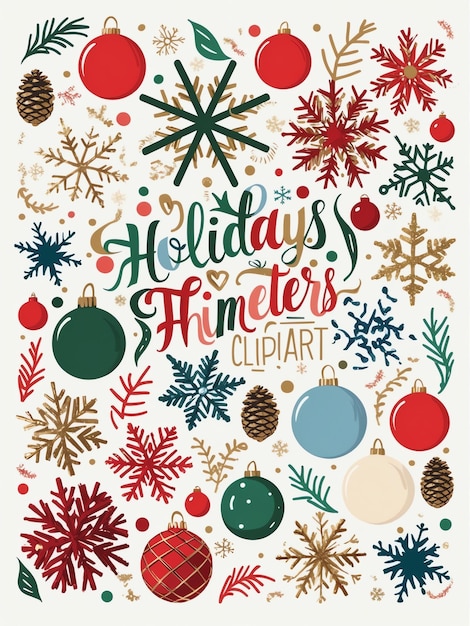 Photo festive holiday clipart collection