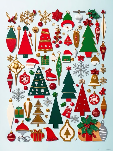 Photo festive holiday clipart collection