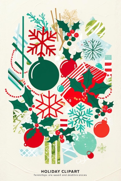 Photo festive holiday clipart collection