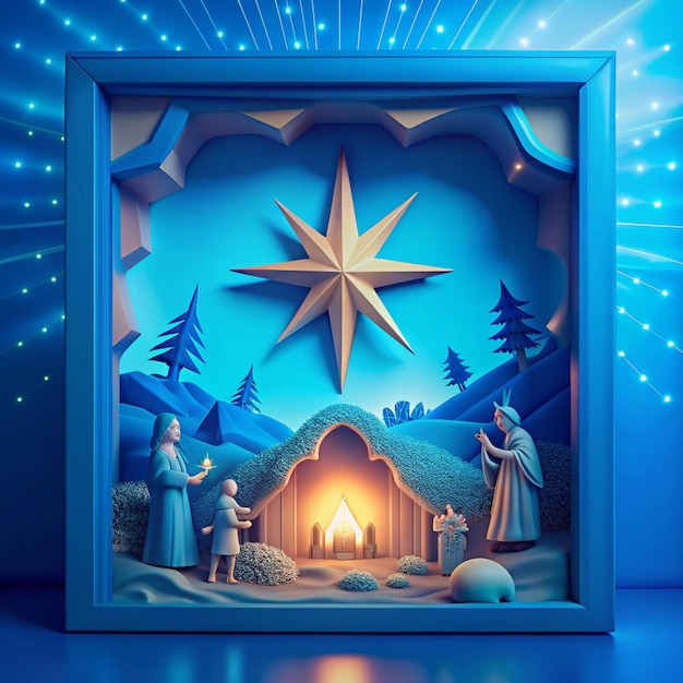 Photo festive holiday collection christmas decorations nativity scenes and starthemed designs