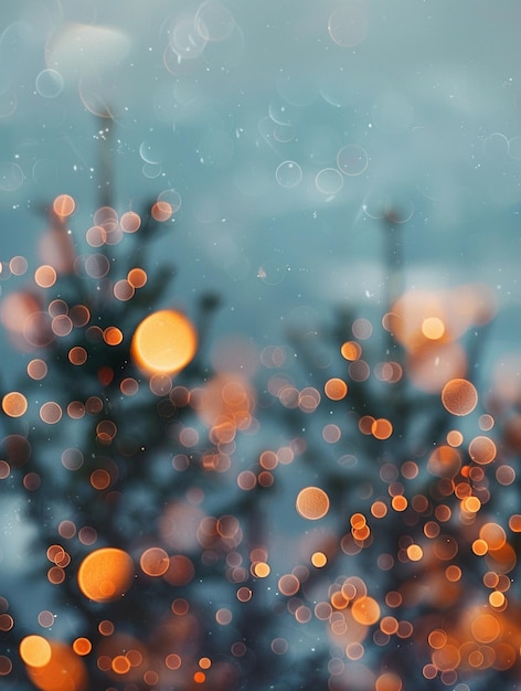 Festive Holiday Lights and Bokeh Background