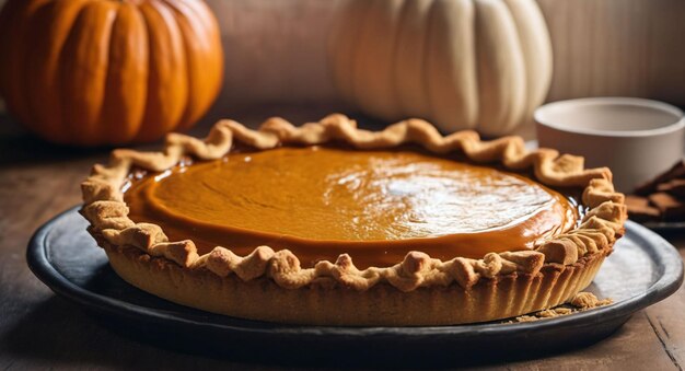 Festive Homemade Pumpkin Pie Generated with AI