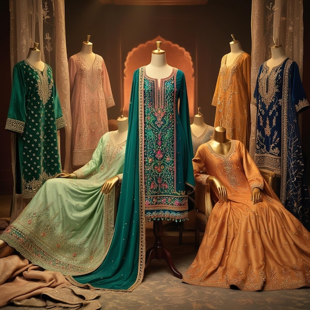 festive hues luxury lawn dress Pakistani designer